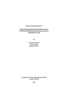 Technical Publication SJ97-1 by Christine Adamus David Clapp Stephen Brown St. Johns River Water Management District Palatka, Fl