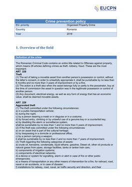 Romanian Policy on Organised Property Crime