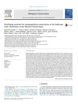 Wolverines in the Western United States Biological