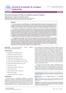 Parameterization of Micro Satellite Launch Vehicle