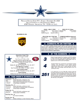 H This Week's Schedule H H Cowboys Pr on Twitter H H