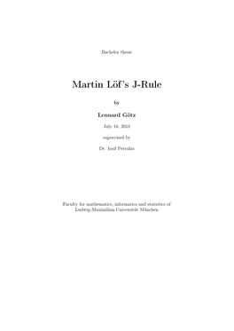 Martin Löf's J-Rule