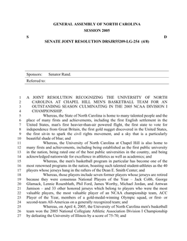 General Assembly of North Carolina Session 2005 S D Senate Joint Resolution Drsjr55209-Lg-254 (4/8)