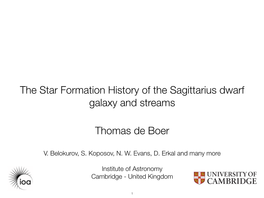 The Star Formation History of the Sagittarius Dwarf Galaxy and Streams