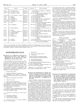 ADMINISTRACIÓN LOCAL Cubierta Móvil Para Usos Polivalentes O Rehabilita- A) Fecha: 29 De Octubre De 1998