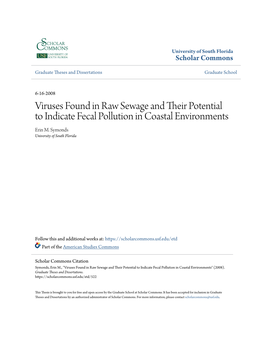 Viruses Found in Raw Sewage and Their Potential to Indicate Fecal Pollution in Coastal Environments