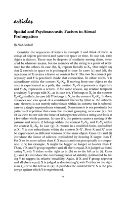 Spatial and Psychoacoustic Factors in Atonal Prolongation