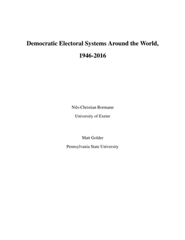 Democratic Electoral Systems Around the World, 1946-2016