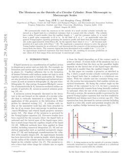 Arxiv:1805.07608V3 [Cond-Mat.Soft] 29 Aug 2018 Rsafreta Ihrdasteclne Noo Expels Or Into Cylinder the Ex- Drags Meniscus Either the That 17]