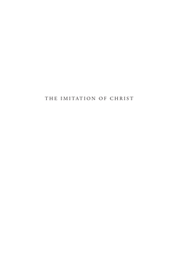 The Imitation of Christ Christ Paraclete Essentials the Imitation Christof