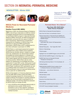 Section on Neonatal-Perinatal Medicine