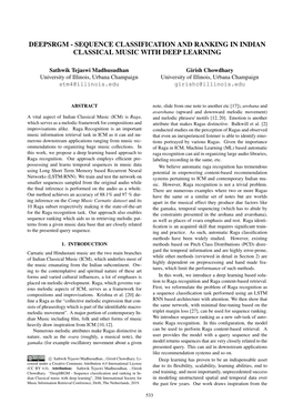 Sequence Classification and Ranking in Indian Classical Music with Deep Learning