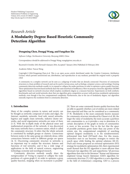 A Modularity Degree Based Heuristic Community Detection Algorithm