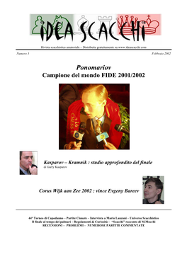 Ponomariov Campione Del Mondo FIDE 2001/2002