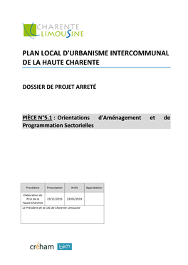 Plan Local D'urbanisme Intercommunal De La Haute Charente