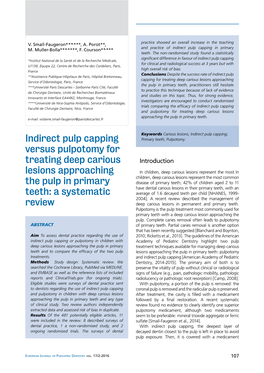 Indirect Pulp Capping Versus Pulpotomy for Treating Deep Carious