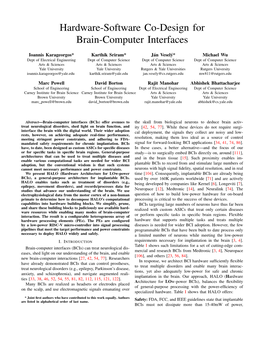 Hardware-Software Co-Design for Brain-Computer Interfaces