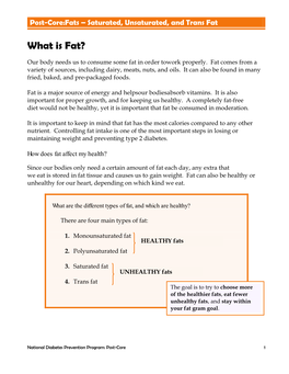 Fats – Saturated, Unsaturated, and Trans Fat