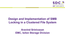 Design and Implementation of SMB Locking in a Clustered File System