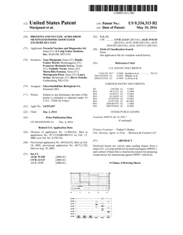 (12) United States Patent (10) Patent No.: US 9,334.313 B2 Masignani Et Al