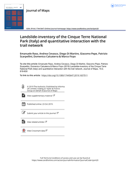 Landslide-Inventory of the Cinque Terre National Park (Italy) and Quantitative Interaction with the Trail Network