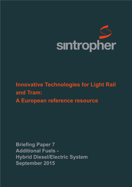 Innovative Technologies for Light Rail and Tram: a European Reference Resource