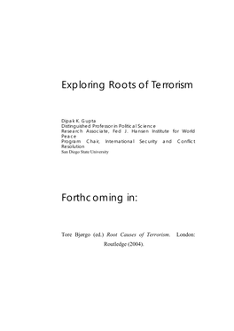 Exploring Roots of Terrorism