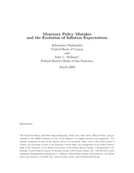 Monetary Policy Mistakes and the Evolution of Inflation Expectations