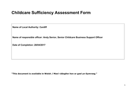 Childcare Sufficiency Assessment Form