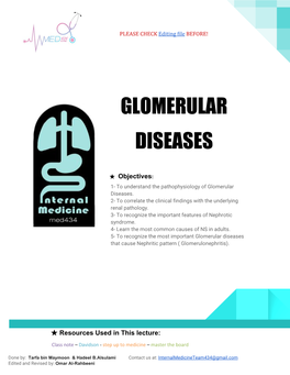 Glomerular Diseases