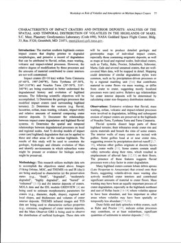 Characteristics of Impact Craters and Interior Deposits: Analysis of the Spatial and Temporal Distribution of Volatiles in the Highlands of Mars