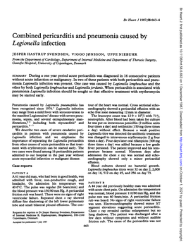 Legionella Infection