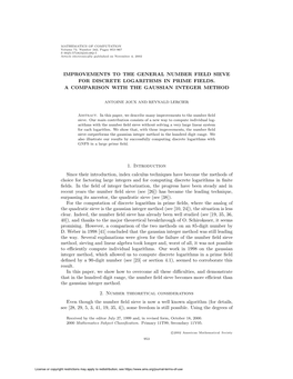 Improvements to the General Number Field Sieve for Discrete Logarithms in Prime Fields. a Comparison with the Gaussian Integer Method