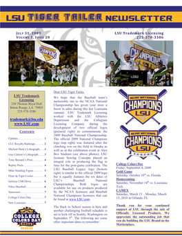 Lsu Tiger Tailer Newsletter