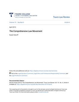 The Comprehensive Law Movement