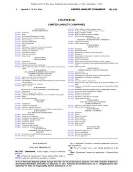 Chapter 183 Limited Liability Companies