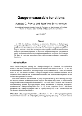 Gauge-Measurable Functions