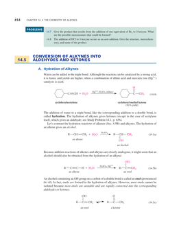 14.5 Conversion of Alkynes Into Aldehydes and Ketones 655