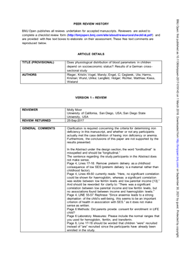 Does Physiological Distribution of Blood Parameters In