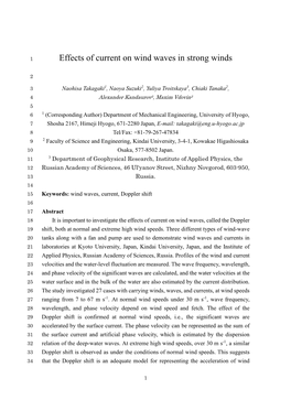 Effects of Current on Wind Waves in Strong Winds