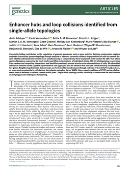 Enhancer Hubs and Loop Collisions Identified from Single-Allele Topologies