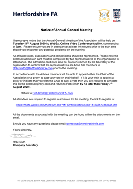 Notice of Annual General Meeting