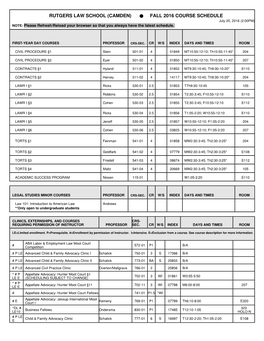 (Camden) Fall 2016 Course Schedule