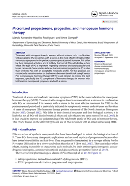 Micronized Progesterone, Progestins, and Menopause Hormone Therapy