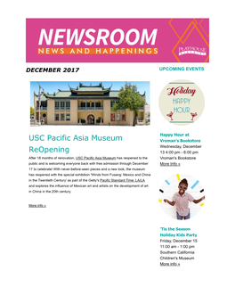 News and Happenings, December 2017