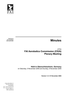 CIVA Plenary Minutes