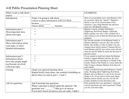 Public Presentations Planning Sheet for Youth