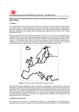 Planning of the Sustainable Slash-And-Burn Cultivation Programme in Koli National Park, Finland