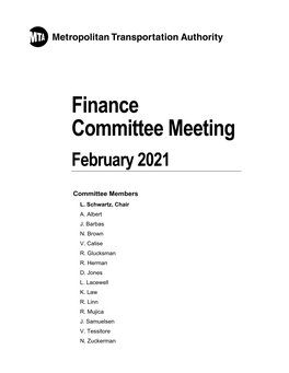 Finance Committee Meeting February 2021
