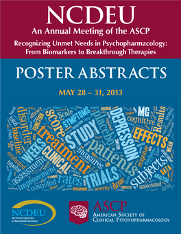 Poster Abstr Acts May 28 – 31, 2013 Wednesday, May 29, 2013 Poster Session I Regency 1 Ballroom
